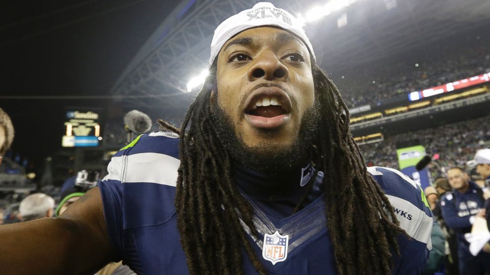 Seattle Seahawk Richard Sherman is apologizing for the wrong thing